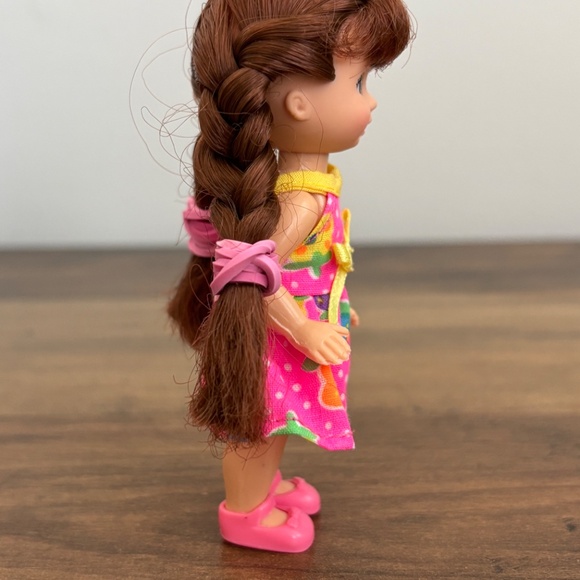 VINTAGE M& C Paula Collection Doll Pink Dress Brown Hair 4.25" - Picture 7 of 9